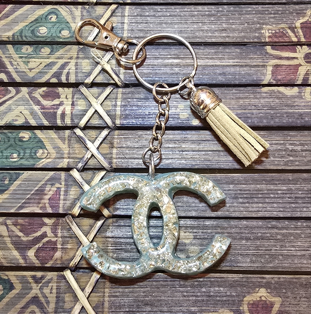 🆕️Chanel Logo Gold Bits Key Holder with Tassel Bunny Starling Custom